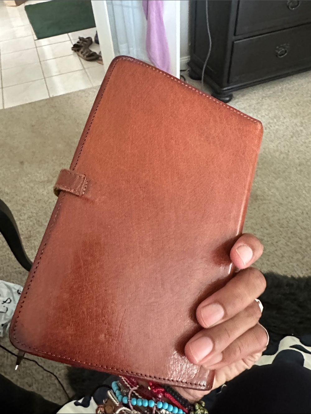 Coach Brown Leather Planner with Pen Loop - Picture 3 of 3